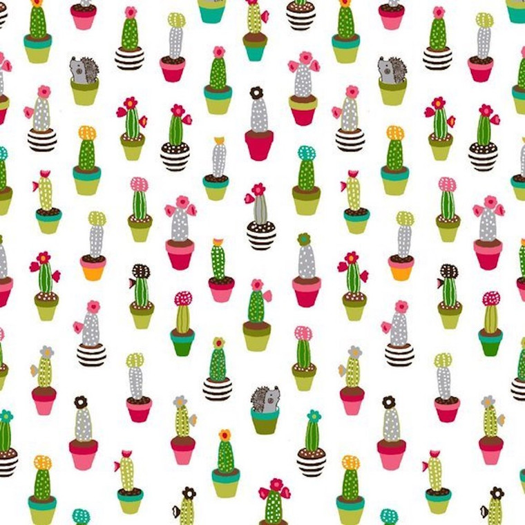 Stof Fabrics 4500-514 Cactus Life Cactus Family White Cotton Fabric By The Yard Stof Fabrics 4500-514 Cactus Life Cactus Family White Cotton Fabric By The Yard