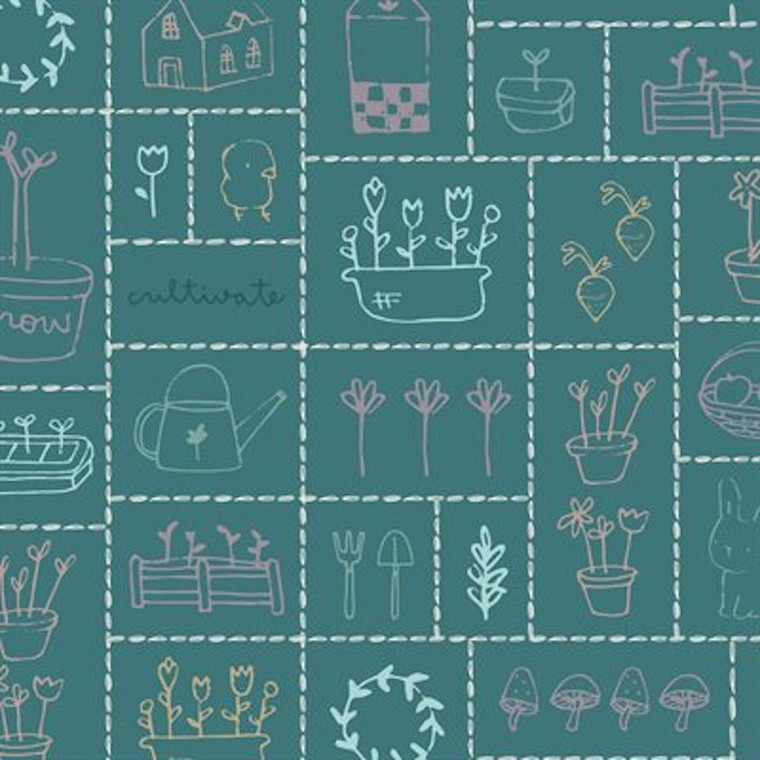 Stof Fabrics 4501-083 Gardening Garden Lilies Rain Cotton Fabric By The Yard Stof Fabrics 4501-083 Gardening Garden Lilies Rain Cotton Fabric By The Yard