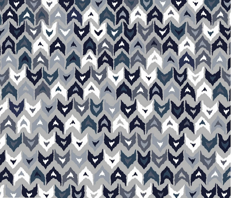 Stof Fabrics 4500-678 Cosy Minds Arrows Blue Cotton Fabric By The Yard