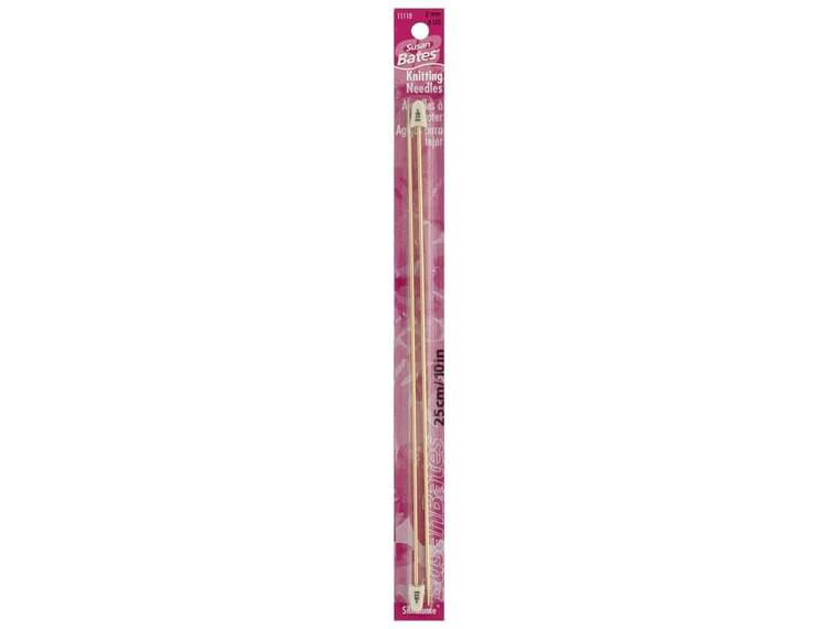Susan Bates 10" Silvalume Single Point Knitting Needles, U.S. 0 (2.0mm)