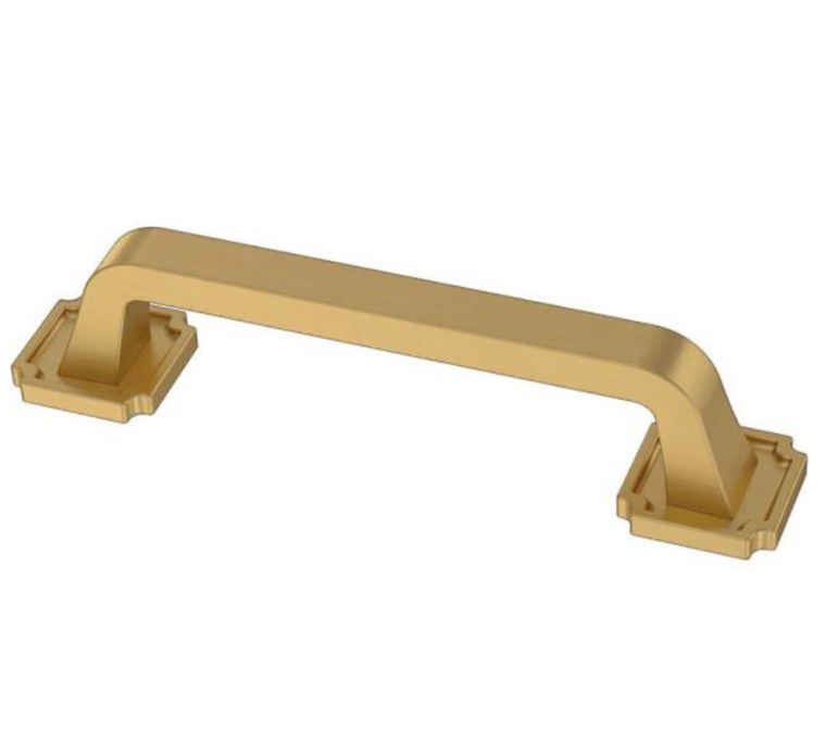 Liberty P40124C-117 3 3/4" Notched Backplate Cabinet & Drawer Pull Brushed Brass Liberty P40124C-117 3 3/4" Notched Backplate Cabinet & Drawer Pull Brushed Brass
