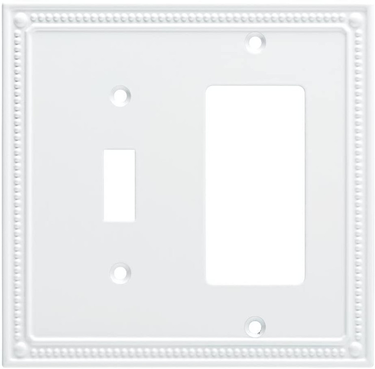 Liberty W35063-PW Classic Beaded Pure White Switch / GFCI Wall Plate Cover
