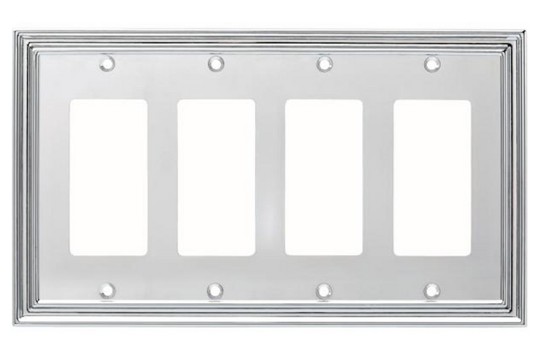Liberty W36290-PC Silverton Quad GFCI Cover Plate Polished Chrome