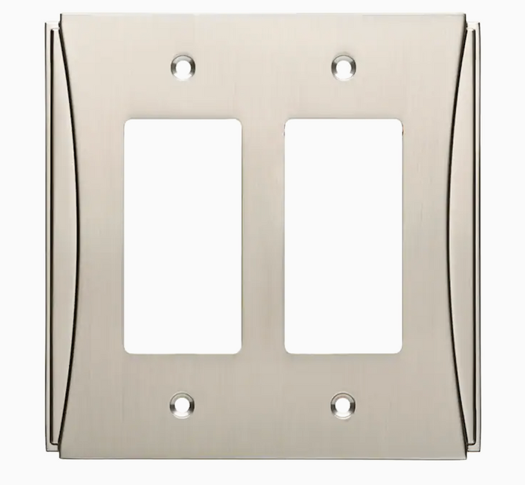 Brainerd 662689 Upton Satin Nickel Double GFCI Decora Wall Plate Cover