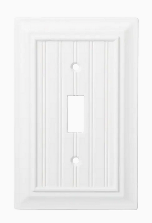 Brainerd W37230-PW Pure White Beadboard Single Switch Wall Cover Plate