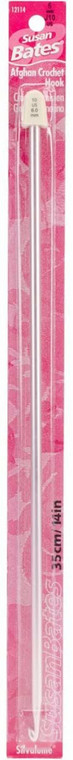 Susan Bates 14" Silvalume Afghan Crochet Hook  U.S. J-10 (6.00mm) Susan Bates 14" Silvalume Afghan Crochet Hook  U.S. J-10 (6.00mm)