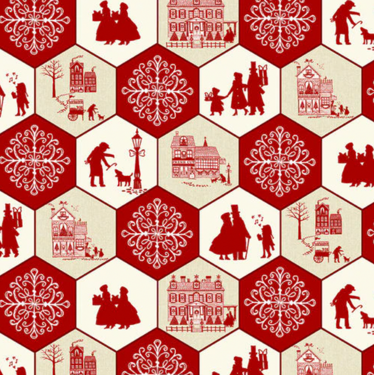 Studio E Home For The Holidays 5176-84 Holiday Honeycomb Red Cotton Fabric By Yard