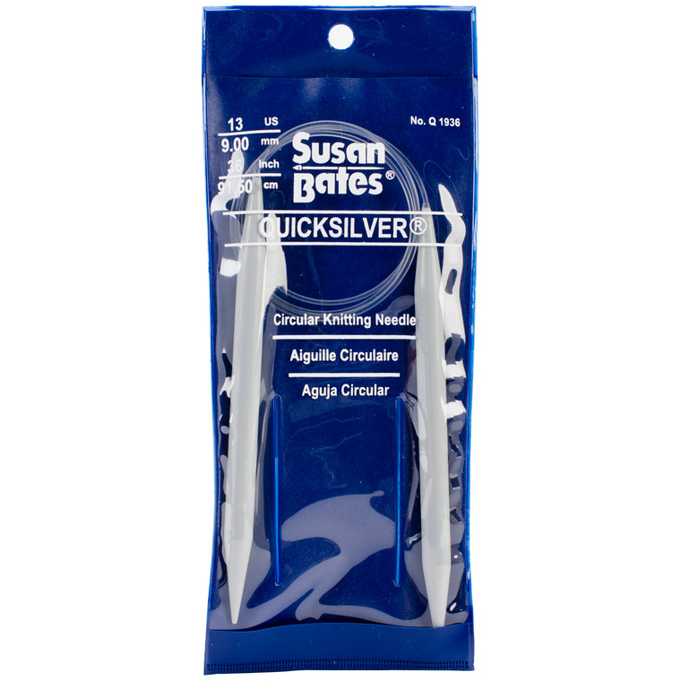 Susan Bates Q1936.013 Quicksilver® 13 US 9mm 36" Plastic Circular Knitting Needles