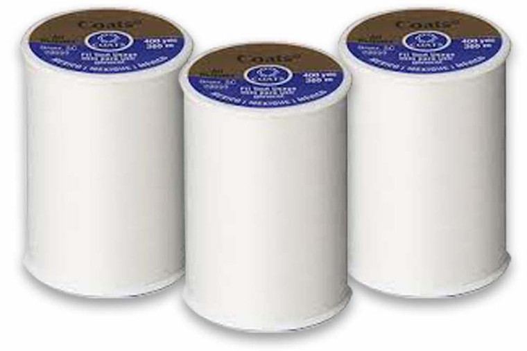 Coats Dual Duty 135 yds. ea Spool Thread White 3 Pack