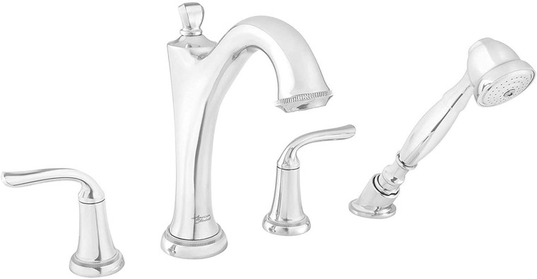 American Standard Patience Deck-Mount Tub Filler w/ Personal Shower Chrome Finish American Standard Patience Deck-Mount Tub Filler w/ Personal Shower Chrome Finish