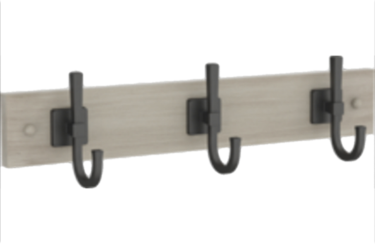 Better Homes & Gardens R39478L-RGM 18" Miller Hook Rail Black & Gray Finish