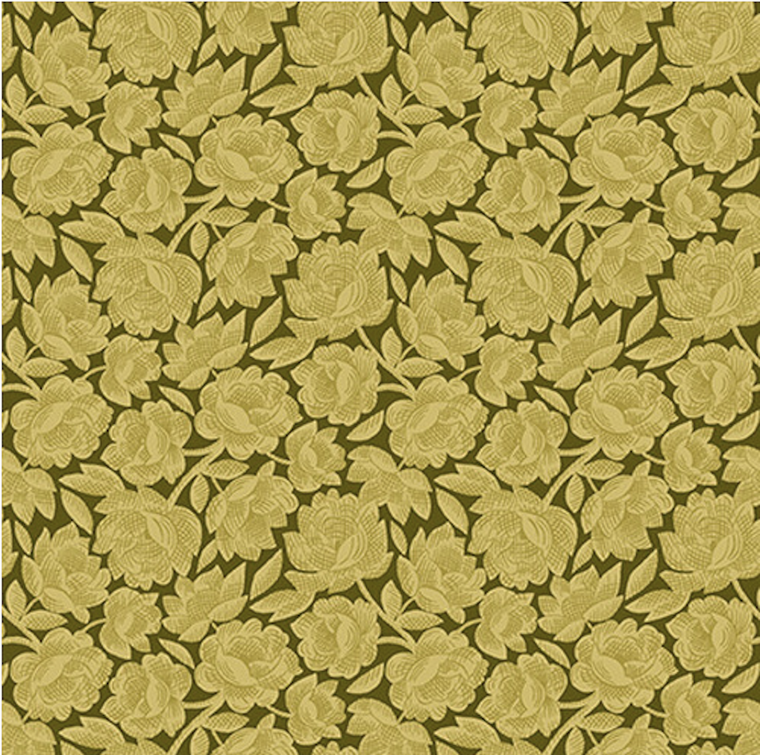 Henry Glass Gratitude & Grace Vintage Floral Green Cotton Fabric By The Yard Henry Glass Gratitude & Grace Vintage Floral Green Cotton Fabric By The Yard