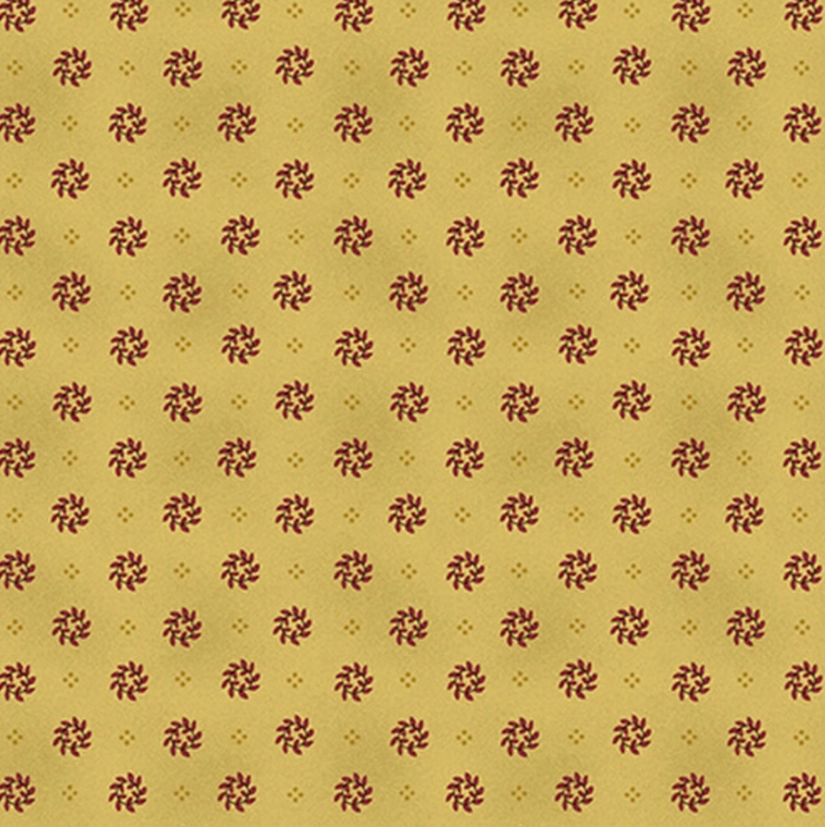 Henry Glass Gratitude & Grace Laurel Wreaths Gold Cotton Fabric By The Yard