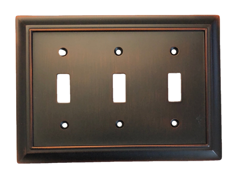 Brainerd W10599-BZM Architect Matte Bronze Triple Switch Wall Plate Cover