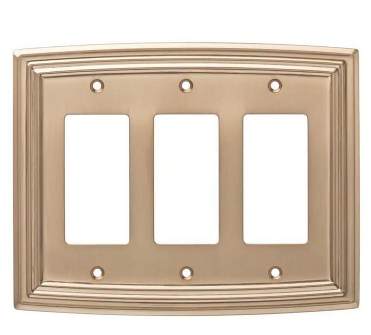 Hampton Bay W36405-CZ Classical Emery Triple GFCI Champagne Bronze Cover Plate