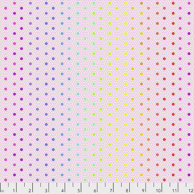 Tula Pink PWTP151 All Stars Hexie Rainbow Shell Cotton Fabric By Yard Tula Pink PWTP151 All Stars Hexie Rainbow Shell Cotton Fabric By Yard