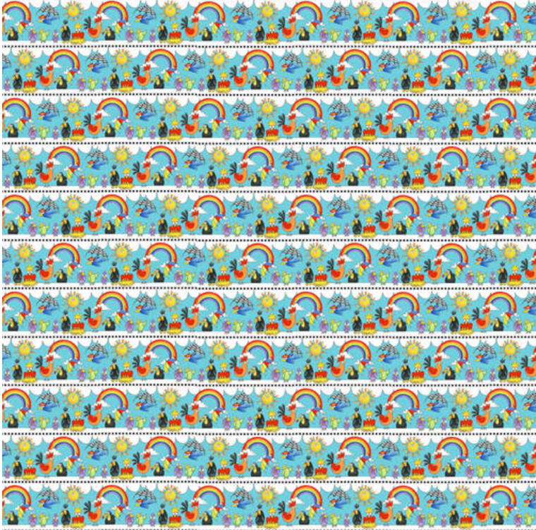 Henry Glass Noah's Storey Novelty Stripe Blue Cotton Fabric By The Yard Henry Glass Noah's Storey Novelty Stripe Blue Cotton Fabric By The Yard