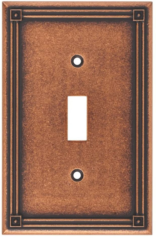 Brainerd 135764 Ruston Sponged Copper Single Switch Wall Plate Cover