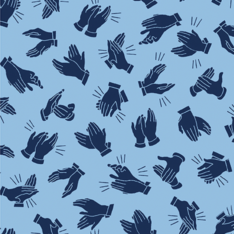 Studio E Essential Heroes Clapping Hands Med Blue Cotton Fabric By Yard Studio E Essential Heroes Clapping Hands Med Blue Cotton Fabric By Yard