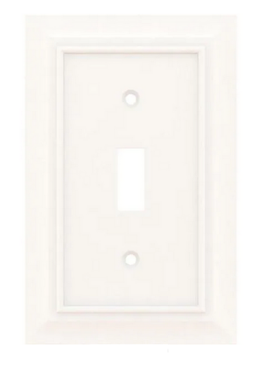 Hampton Bay W31557-W White Classic Architect Single Switch Wall Plate Cover Hampton Bay W31557-W White Classic Architect Single Switch Wall Plate Cover