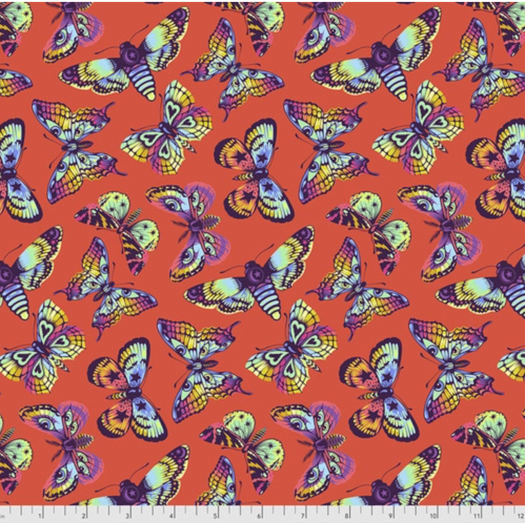 Free Spirit Tula Pink PWTP172 Daydreamer Butterfly Kisses Papaya Cotton Fabric By Yd Free Spirit Tula Pink PWTP172 Daydreamer Butterfly Kisses Papaya Cotton Fabric By Yd