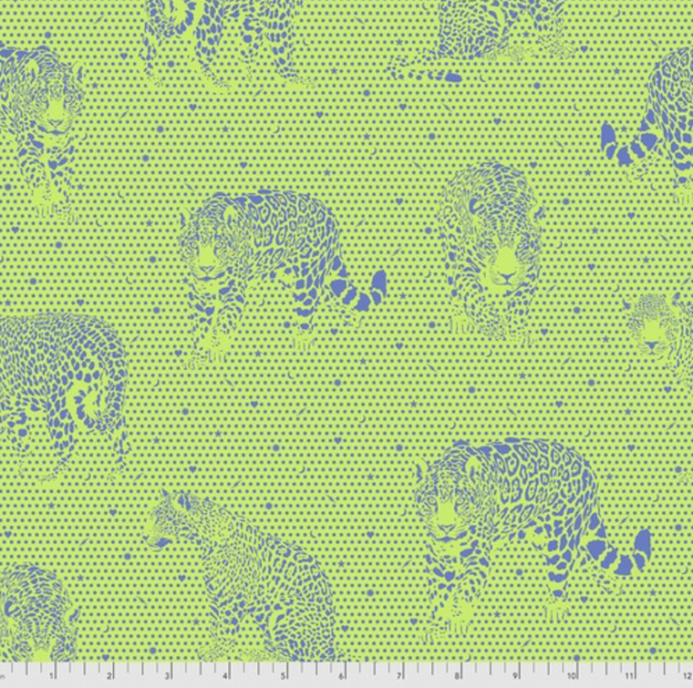 Free Spirit Tula Pink PWTP173 Daydreamer Lil Jaguars Kiwi Cotton Fabric By Yd Free Spirit Tula Pink PWTP173 Daydreamer Lil Jaguars Kiwi Cotton Fabric By Yd