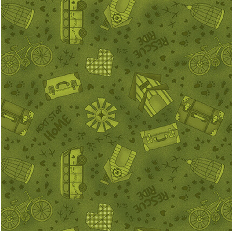 Henry Glass Next Stop is Home Travel Tonal Green Cotton Fabric By The Yard Henry Glass Next Stop is Home Travel Tonal Green Cotton Fabric By The Yard