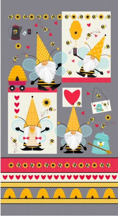 Studio E Honey Bee Gnomes Honey Bee Panel Cotton Fabric By Yard
