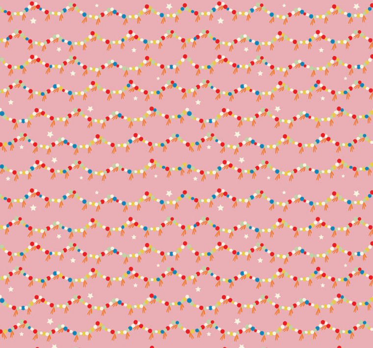 Blend Textiles Elizabeth Grubaugh Out to Sea Garlands Pink Cotton Fabric By Yd