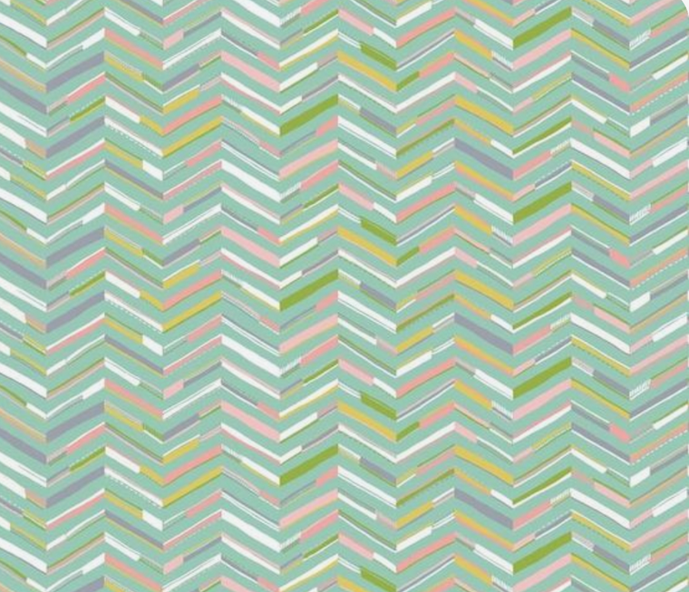 Blend Textiles Katy Tanis Lion & Tigers Painted Chevron Aqua Cotton Fabric By The Yard Blend Textiles Katy Tanis Lion & Tigers Painted Chevron Aqua Cotton Fabric By The Yard