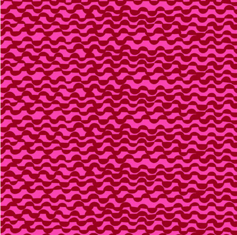 Blank Quilting Points of Hue Wavy Lines Red Cotton Fabric By The Yard