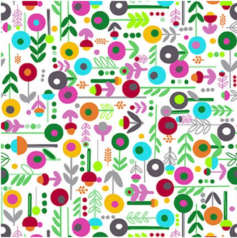 Blank Quilting Daisy Talk Flowers w/ Stems White Cotton Fabric By Yd Blank Quilting Daisy Talk Flowers w/ Stems White Cotton Fabric By Yd