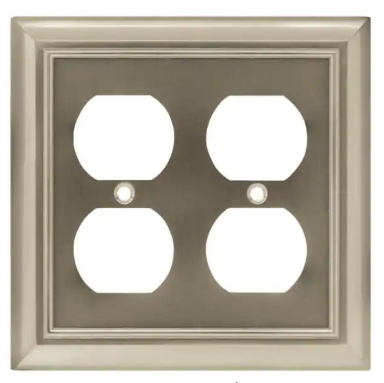 Brainerd W10767-SN Satin Nickel Architect Double Duplex Wall Plate Cover