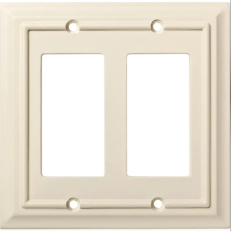 Brainerd W31565-LAL Light Almond Classic Architect Double GFCI Decora Wall Plate Cover