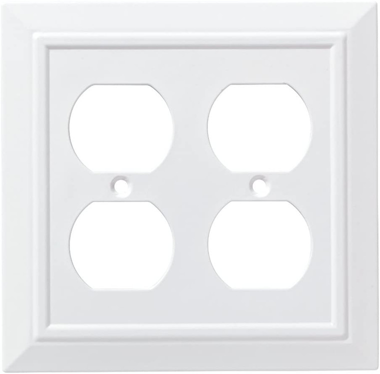 Franklin Brass W35247-PW Pure White Classic Architect Double Duplex Wall Plate Cover Franklin Brass W35247-PW Pure White Classic Architect Double Duplex Wall Plate Cover