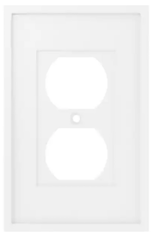 Liberty W44692-PW Simple Framed Single Duplex Outlet Wall Plate Cover Pure White Liberty W44692-PW Simple Framed Single Duplex Outlet Wall Plate Cover Pure White