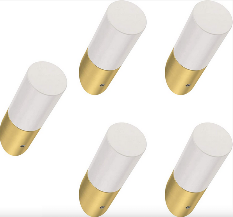Liberty B41615-PBB Modern Slant 2 1/4" Single Prong Hook White & Brushed Brass 5 Pack