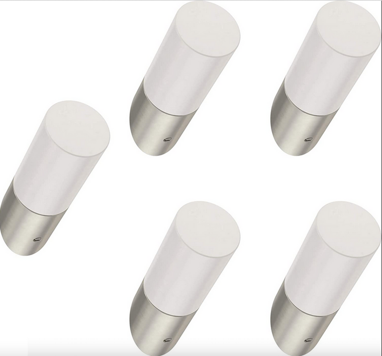 Liberty B41615-PWN Modern Slant 2 1/4" Single Prong Hook White & Satin Nickel 5 Pack