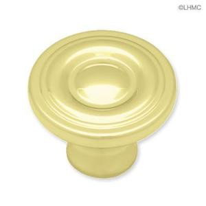 P50141V-PB  Polished Brass 1 1/4" Ring Design Cabinet Drawer Knob