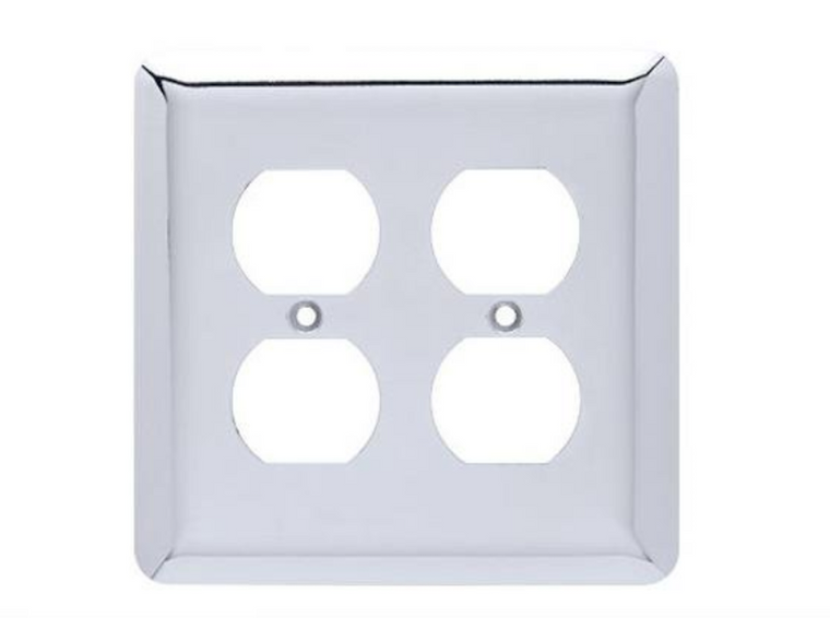 Liberty W10250L-PC Stamped Double Duplex Wall Plate Cover Polished Chrome