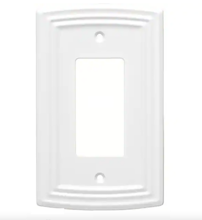 Liberty W36398-PW Classical Emery Single GFCI Pure White Cover Plate