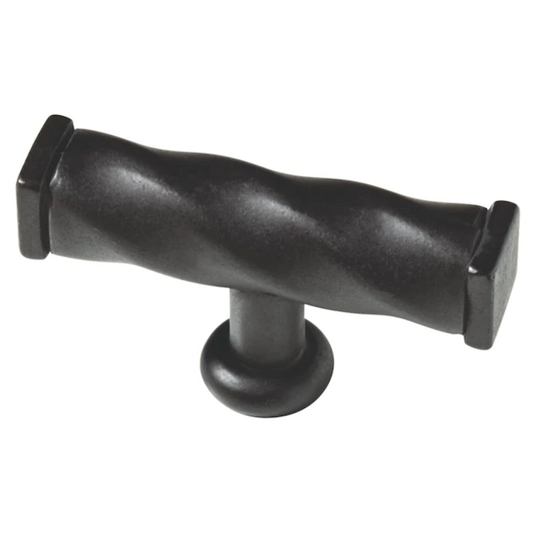 Brainerd P65213W-WI 2 1/2" Twisted T Cabinet Knob Wrought Iron Finish