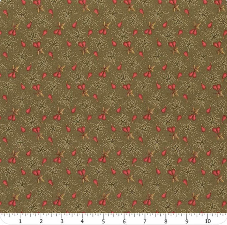 Henry Glass Right as Rain Pear Orchard Green Fabric By Yard
