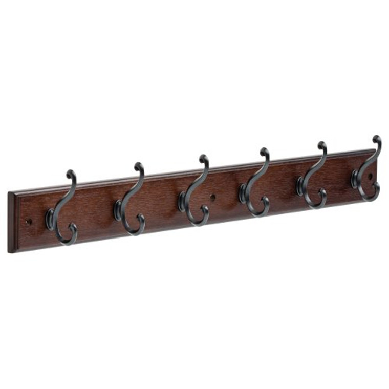 Liberty Hardware 165541  Six Scroll Hook Rack Cocoa and Soft Iron,  27-Inch