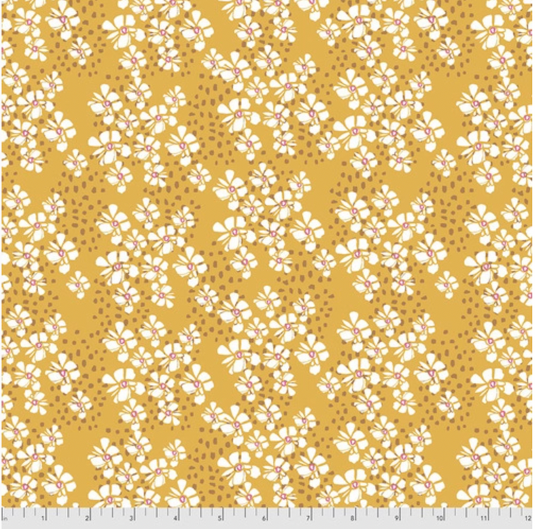 Kelli May-Krenz Boho Blooms Marigold Path Gold Fabric By The Yard Kelli May-Krenz Boho Blooms Marigold Path Gold Fabric By The Yard