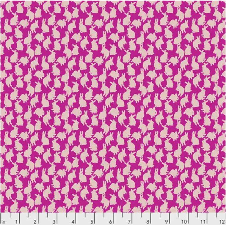 Natalie Lete Woodland Walk Mini Rabbits Fuschia Fabric By Yard Natalie Lete Woodland Walk Mini Rabbits Fuschia Fabric By Yard