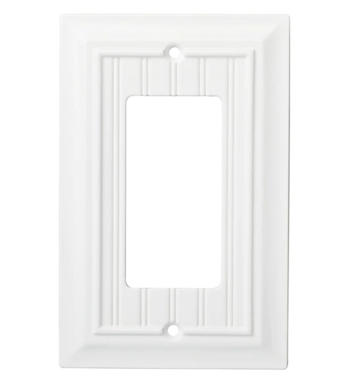 Brainerd W37232-PW Pure White Beadboard Single GFCI Decora Wall Cover Plate