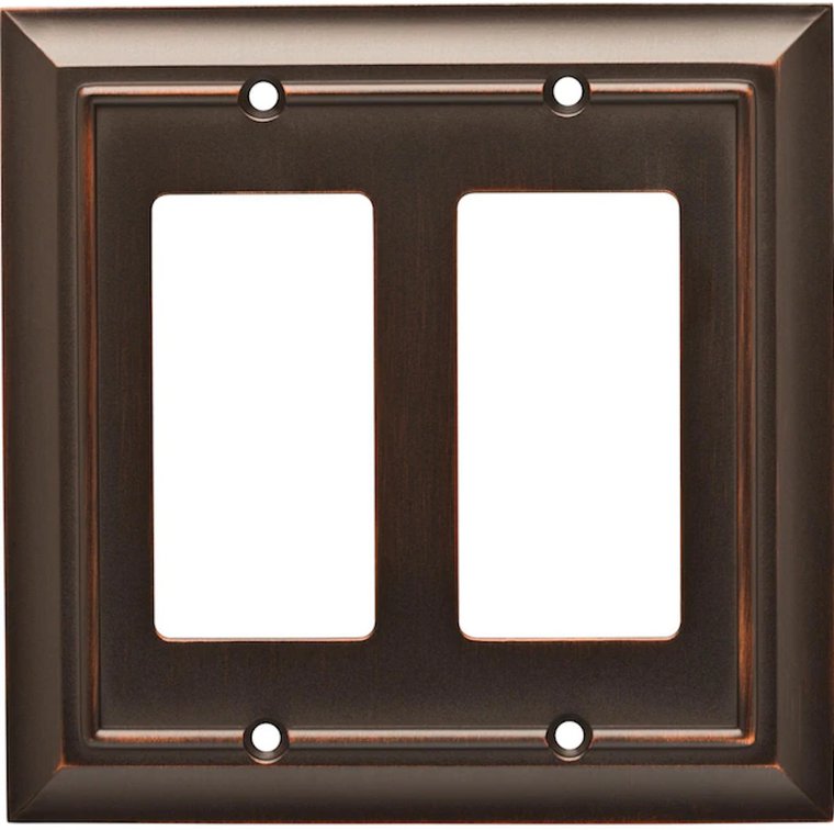 Brainerd W10536-BZM Architect Matte Bronze Double GFCI Wall Plate Cover