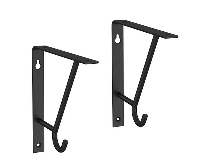 Liberty S43792CFB Flat Black 7" Decorative Shelf Bracket  w/ Hook (2-Pack) Liberty S43792CFB Flat Black 7" Decorative Shelf Bracket  w/ Hook (2-Pack)