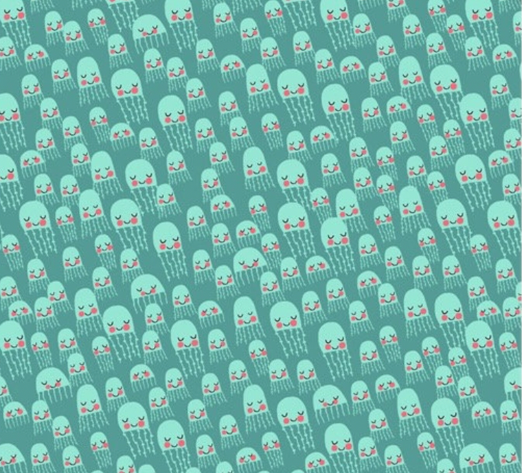 Blank Quilting Commotion in the Ocean Jellyfish Aqua Fabric By The Yard Blank Quilting Commotion in the Ocean Jellyfish Aqua Fabric By The Yard